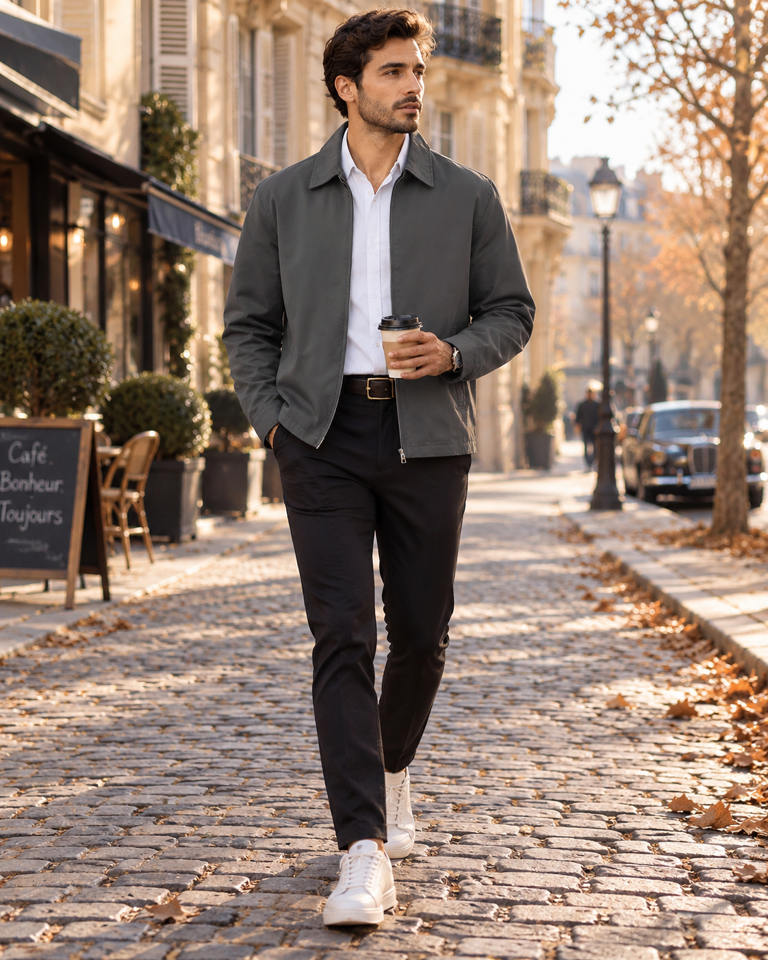 Veste zippée à col rabattu pour hommes