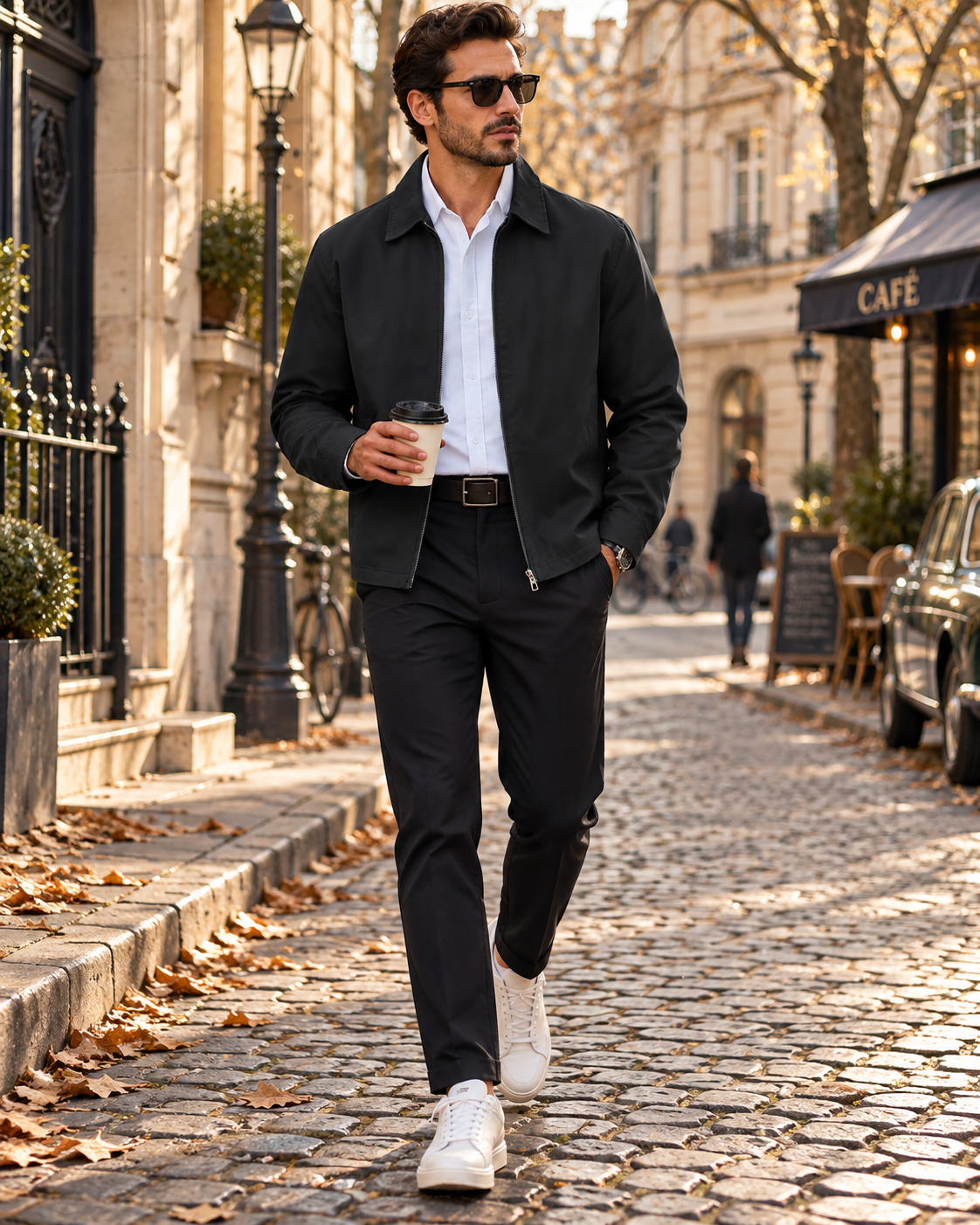 Veste zippée à col rabattu pour hommes