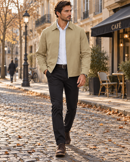 Veste zippée à col rabattu pour hommes