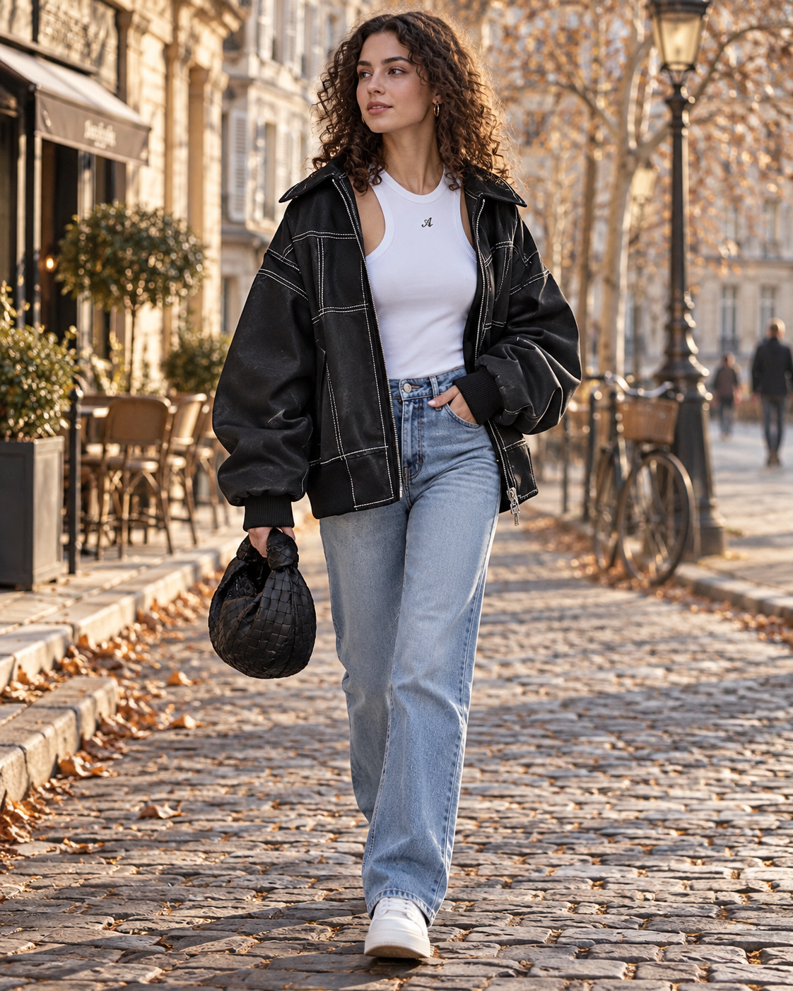 Veste zippée à col revers pour femmes