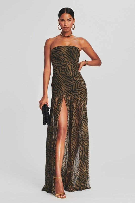 Robe Longue Bustier À Imprimé Animalier Pour Femmes | Idéale Pour Soirées Et Événements D’Été