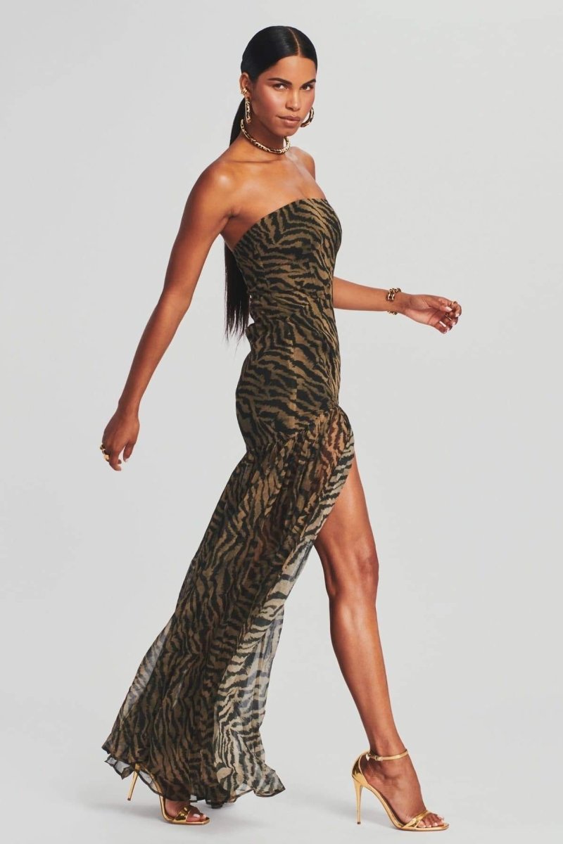 Robe Longue Bustier À Imprimé Animalier Pour Femmes | Idéale Pour Soirées Et Événements D’Été