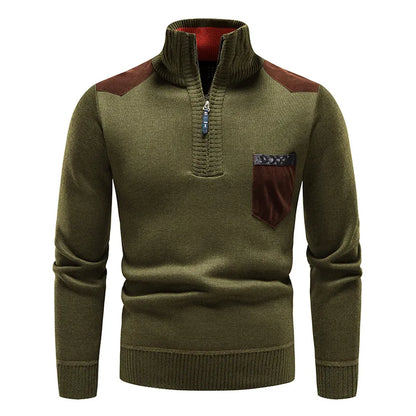 Pull À Col Montant Avec Motif Colorblock Pour Homme | Idéal Pour Les Journées Fraîches