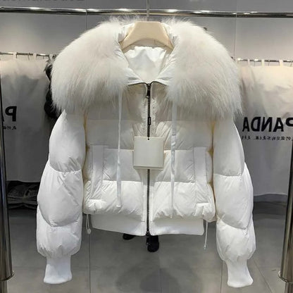 Doudoune d’Hiver avec Col en Fausse Fourrure et Fermeture Zippée pour Femme | Idéale pour Temps Froid