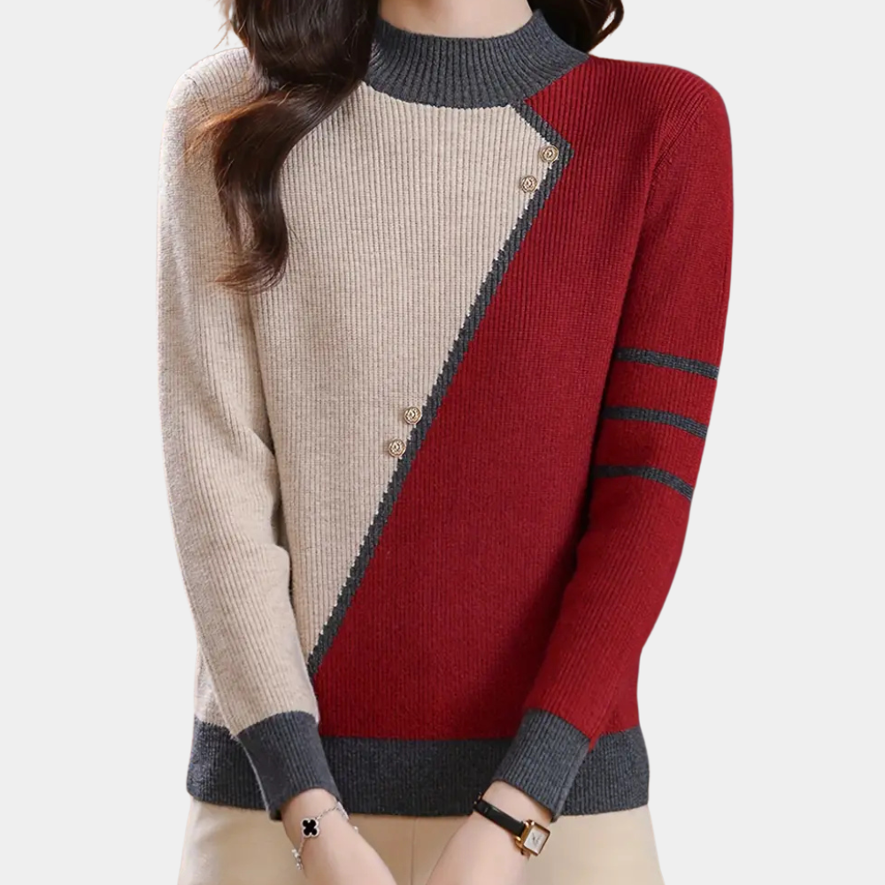Pull Asymétrique Avec Détails Boutons Pour Femme | Idéal Pour La Superposition