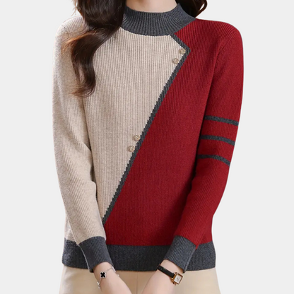 Pull Asymétrique Avec Détails Boutons Pour Femme | Idéal Pour La Superposition