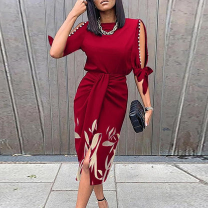 Robe à Imprimé Floral avec Coupe Ajustée pour Femme | Idéale pour les Sorties Décontractées et les Occasions Spéciales
