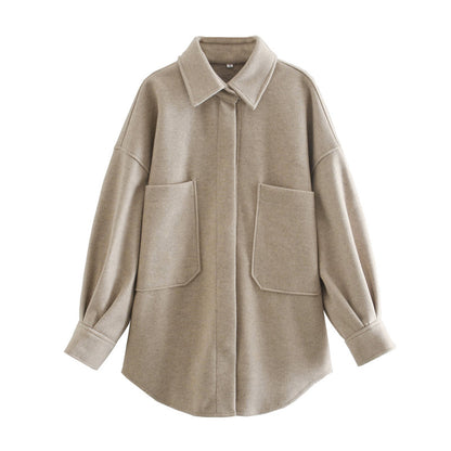 Manteau Long Oversize avec Col Revers et Poches pour Femme | Idéal pour la Mi-Saison