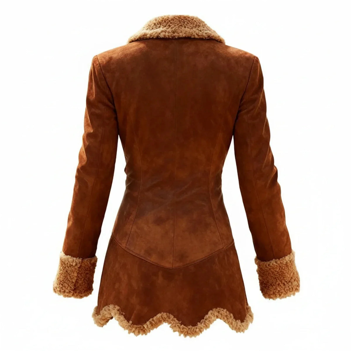 Manteau court à col fourré pour femmes