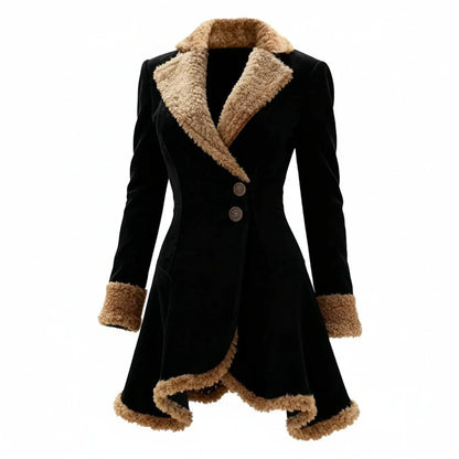 Manteau court à col fourré pour femmes