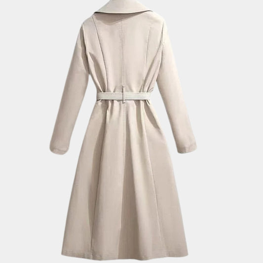 Trench-coat long avec ceinture et foulard pour femmes