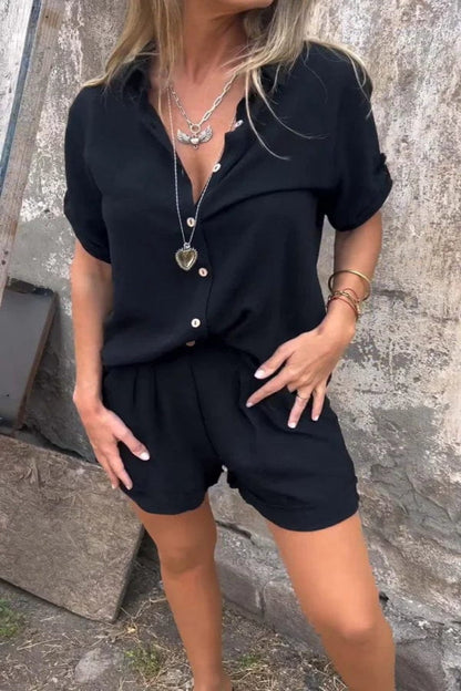 Ensemble Chemise et Short avec Détails Plissés pour Femme | Idéal pour l’Été