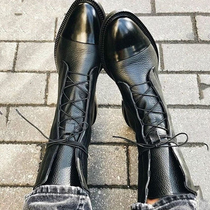 Bottines à lacets à bout rond pour femmes