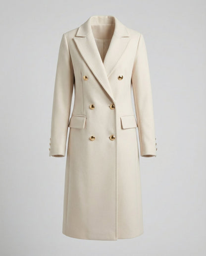 Manteau Long Croisé À Double Boutonnage Pour Femme | Idéal Pour L'automne Et L'hiver