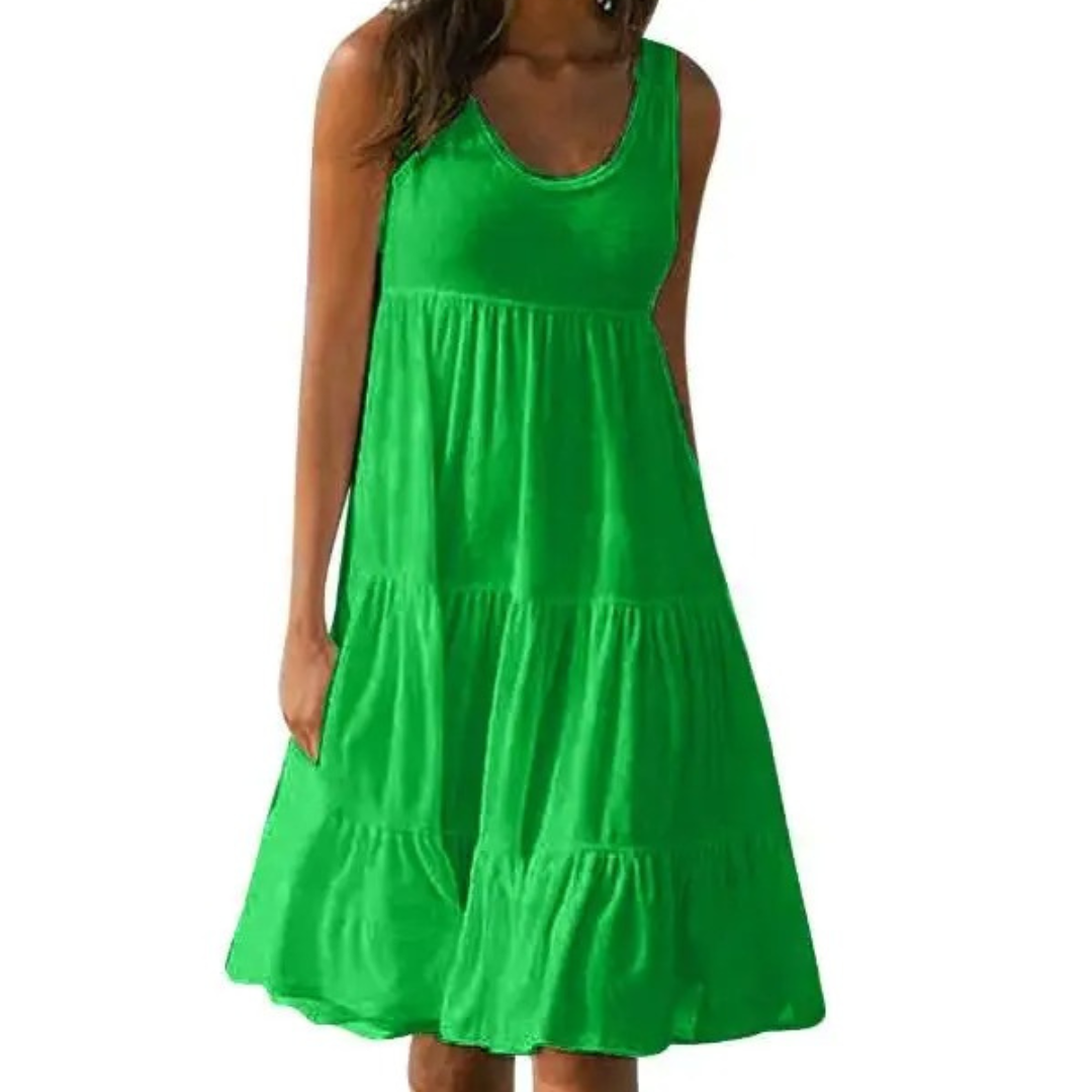 Robe Évasée Sans Manches À Volants Pour Femme | Idéale Pour Les Journées Chaudes Et Les Sorties Décontractées
