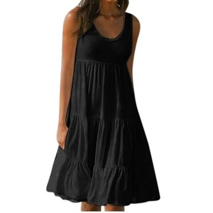 Robe Évasée Sans Manches À Volants Pour Femme | Idéale Pour Les Journées Chaudes Et Les Sorties Décontractées