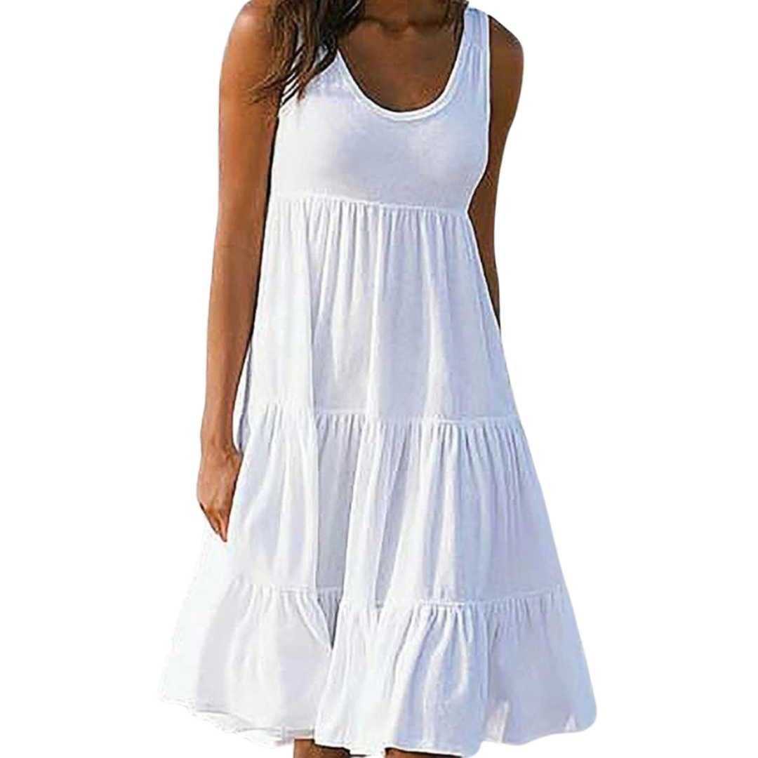 Robe Évasée Sans Manches À Volants Pour Femme | Idéale Pour Les Journées Chaudes Et Les Sorties Décontractées