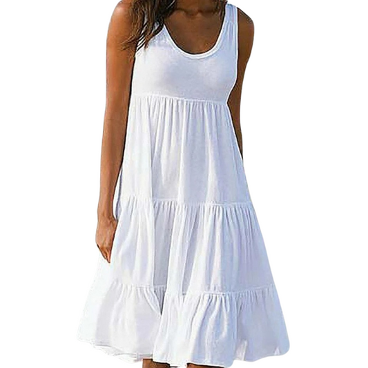 Robe Évasée Sans Manches À Volants Pour Femme | Idéale Pour Les Journées Chaudes Et Les Sorties Décontractées