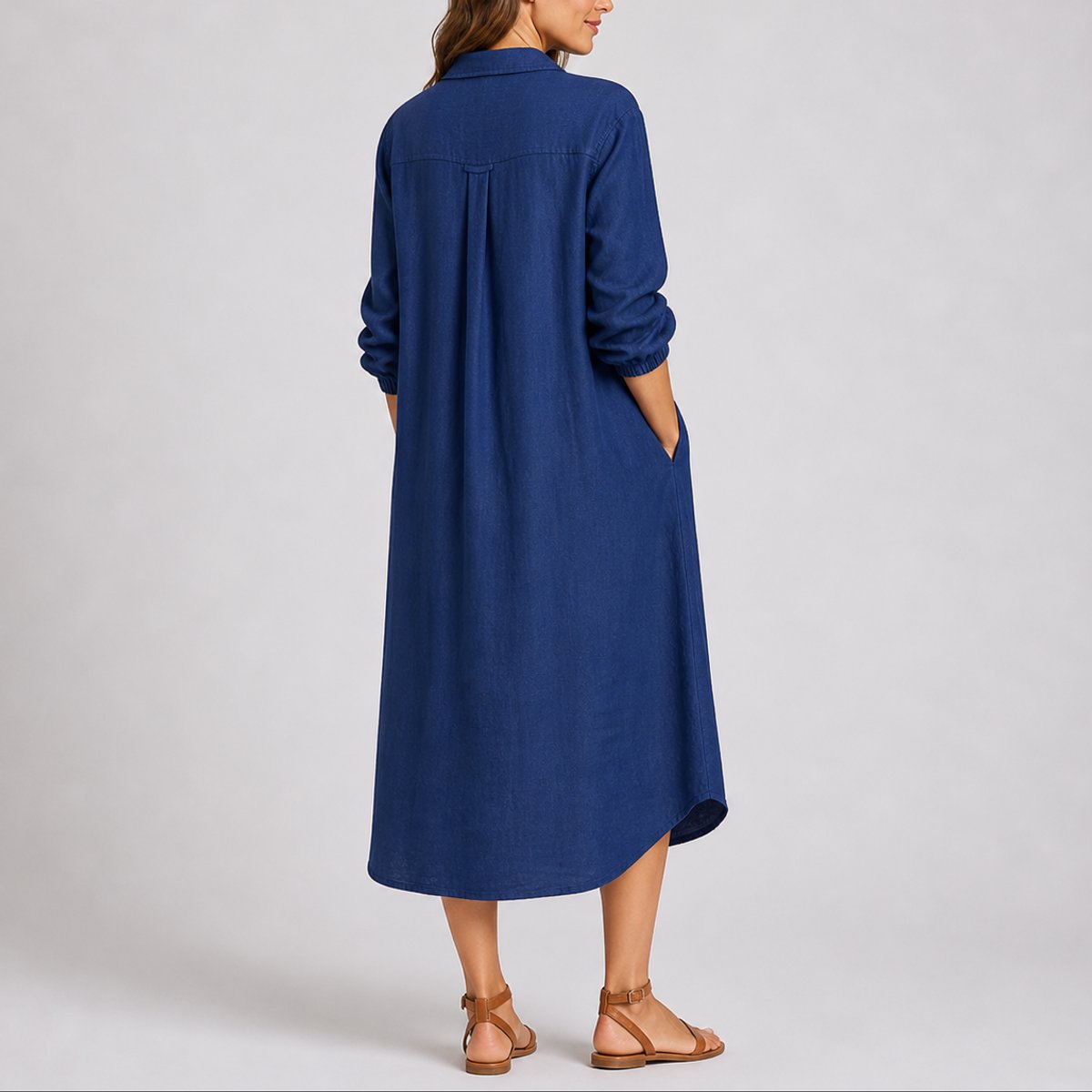 Robe Chemise Boutonnée Pour Femme Avec Col Chemise Et Manches Longues | Idéale Pour Les Occasions Décontractées