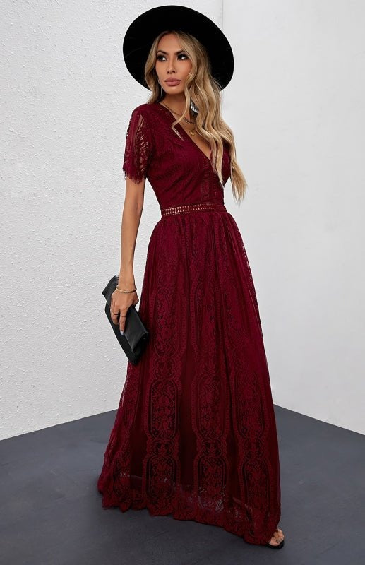 Robe Maxi sans Manches avec Détails en Dentelle pour Femme | Idéale pour les Evénements Formels