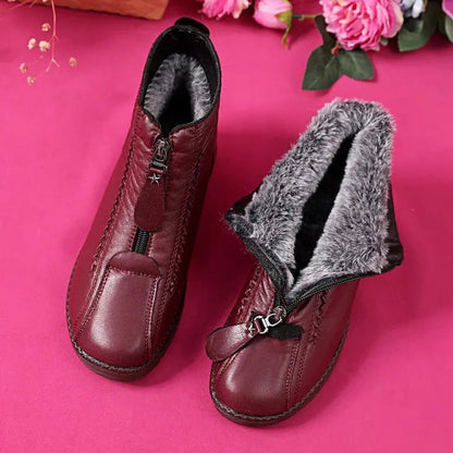 Bottines doublées à fermeture éclair pour femmes