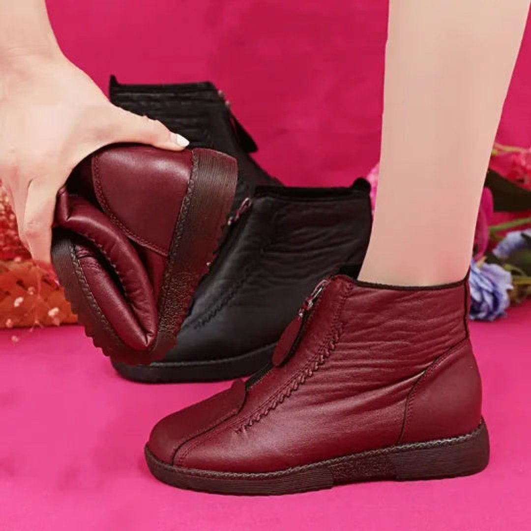 Bottines doublées à fermeture éclair pour femmes
