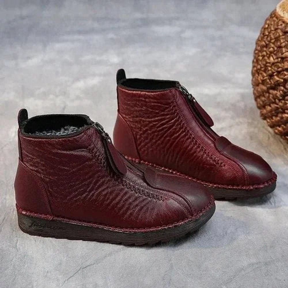 Bottines doublées à fermeture éclair pour femmes