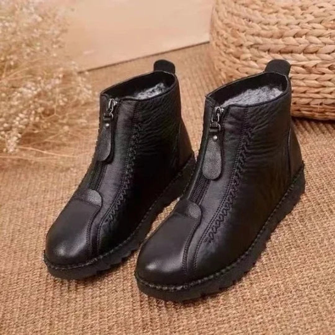 Bottines doublées à fermeture éclair pour femmes