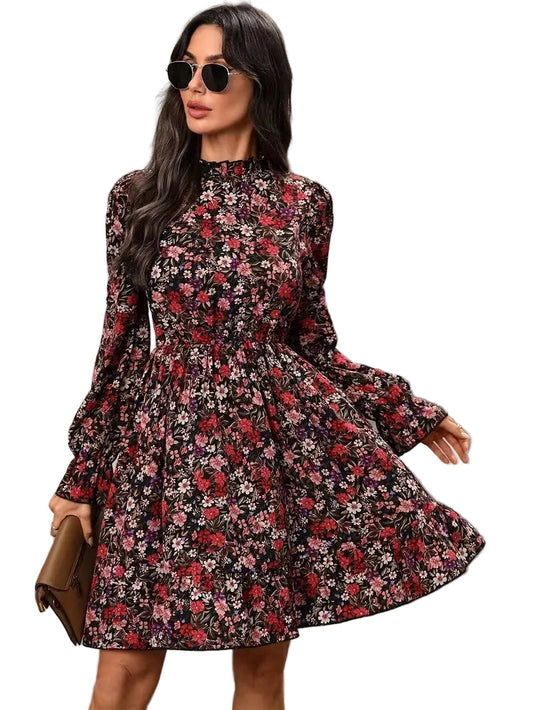 Robe mini à imprimé fleuri pour femmes