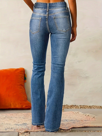Jean taille haute coupe évasée pour femme | Idéal pour l'automne