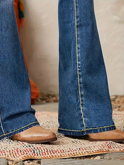 Jean taille haute coupe évasée pour femme | Idéal pour l'automne