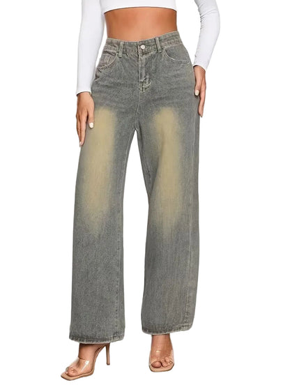 Pantalon taille haute jambe large pour femmes