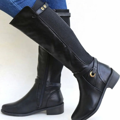 Bottes montantes à empiècement élastique pour femmes