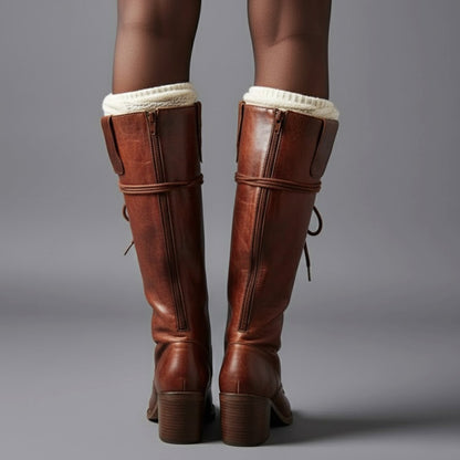 Bottes montantes à lacets pour femmes