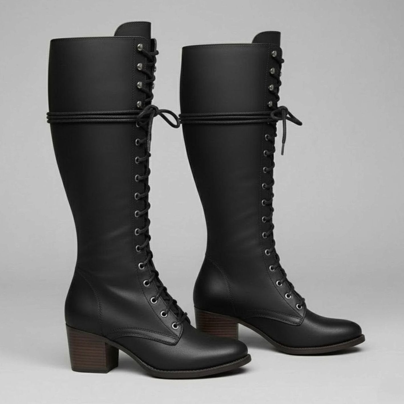 Bottes montantes à lacets pour femmes