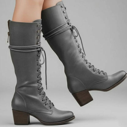 Bottes montantes à lacets pour femmes