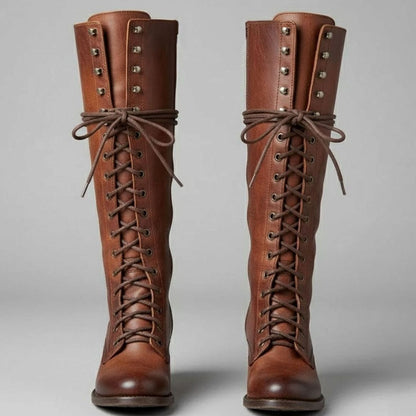 Bottes montantes à lacets pour femmes