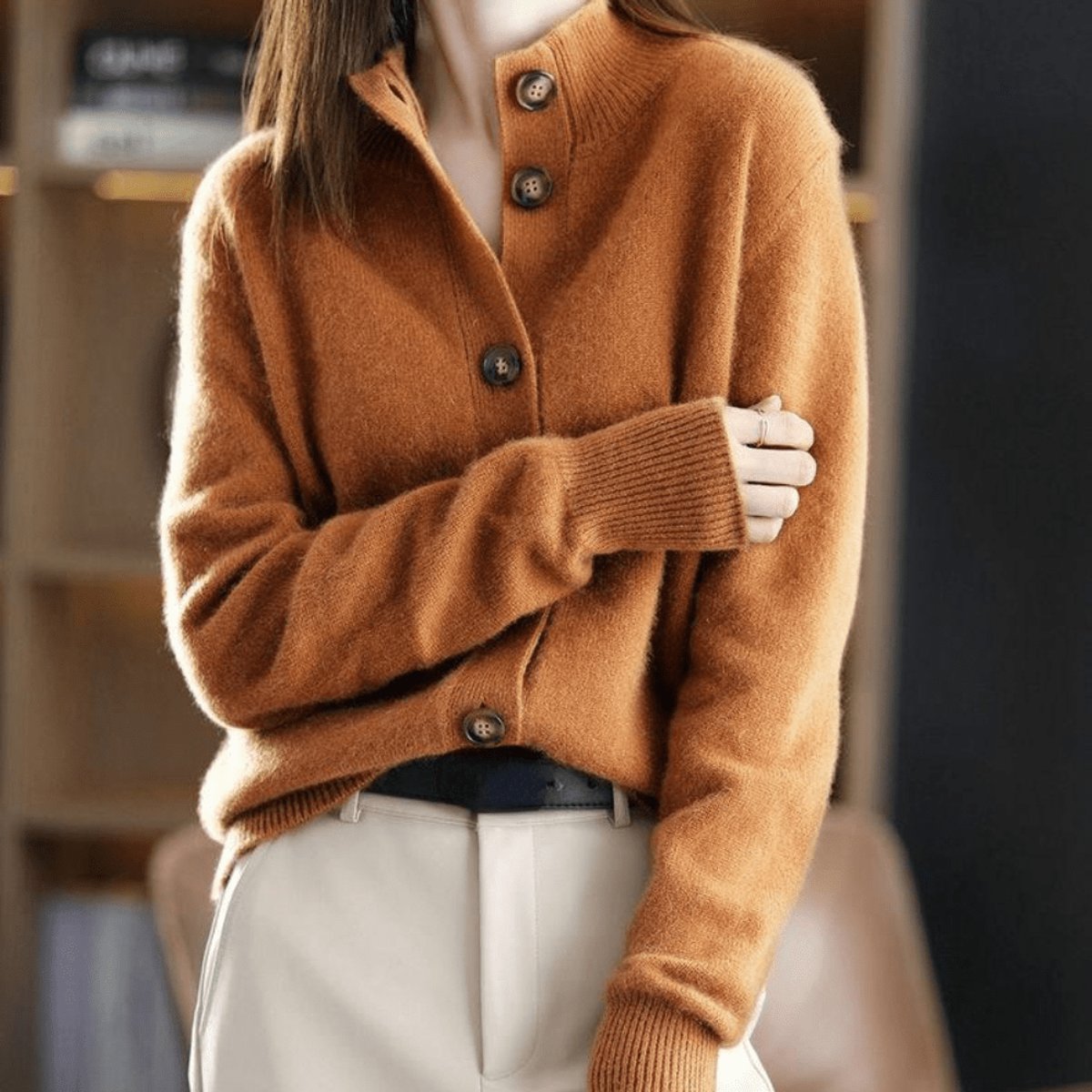 Cardigan boutonné à manches longues pour femme | Idéal pour la mi-saison