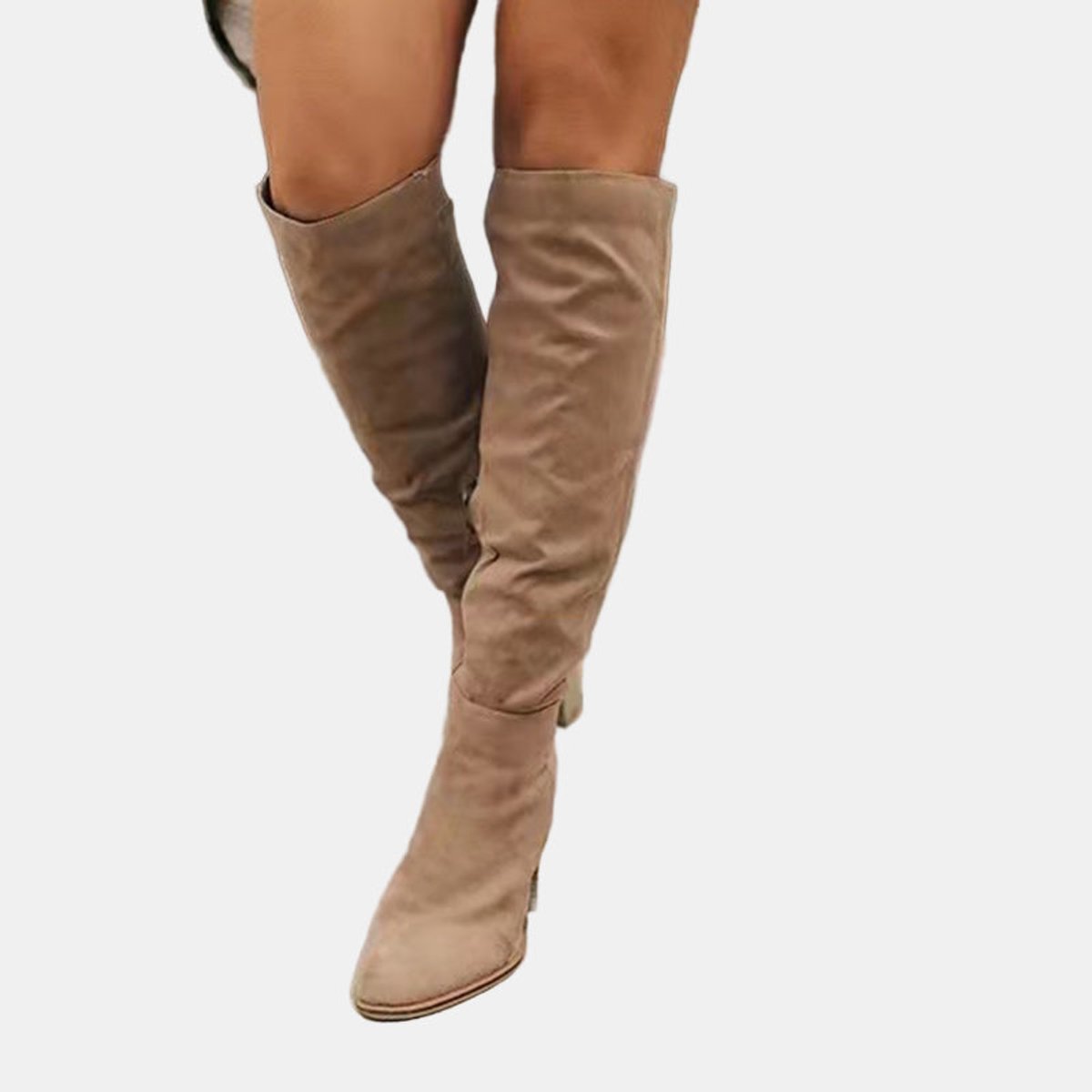 Bottes cuissardes à talon carré pour femmes