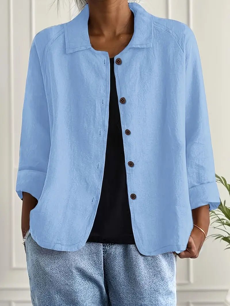 Veste Chemise Femme À Col Rabattu Et Manches Longues | Ideal for Mi-saison