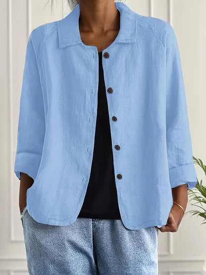 Veste Chemise Femme À Col Rabattu Et Manches Longues | Ideal for Mi-saison