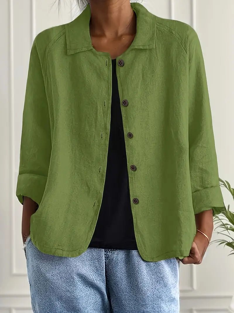 Veste Chemise Femme À Col Rabattu Et Manches Longues | Ideal for Mi-saison