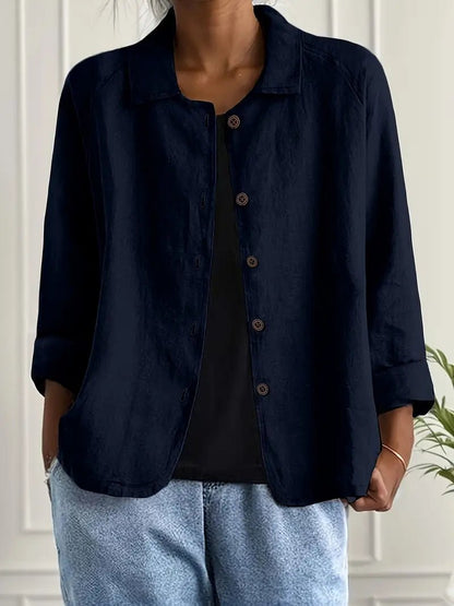 Veste Chemise Femme À Col Rabattu Et Manches Longues | Ideal for Mi-saison