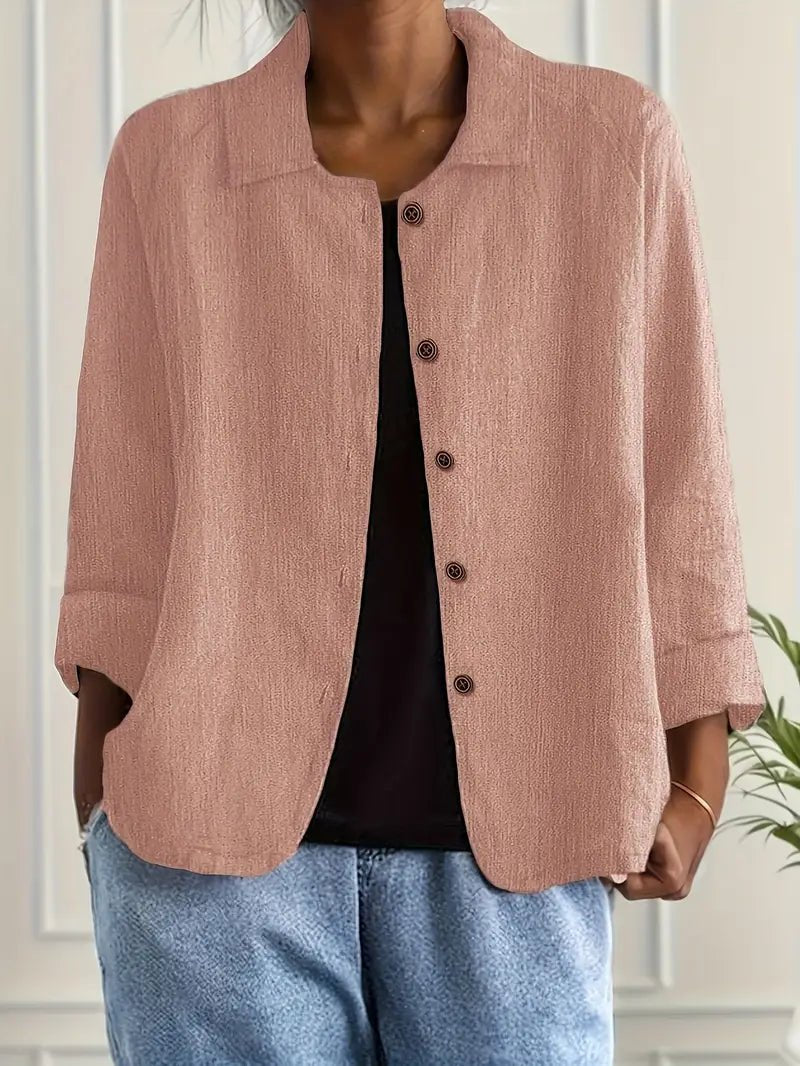 Veste Chemise Femme À Col Rabattu Et Manches Longues | Ideal for Mi-saison