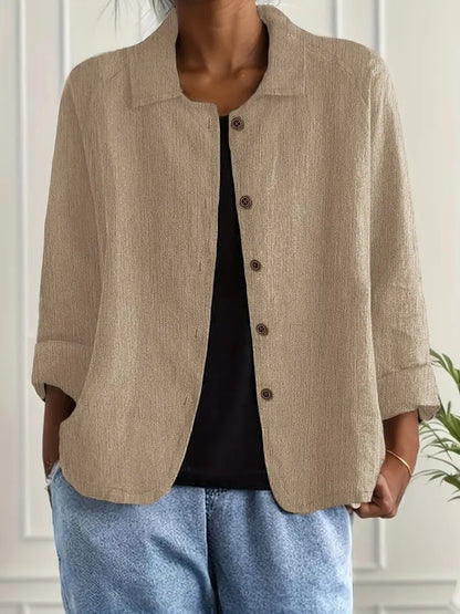 Veste Chemise Femme À Col Rabattu Et Manches Longues | Ideal for Mi-saison