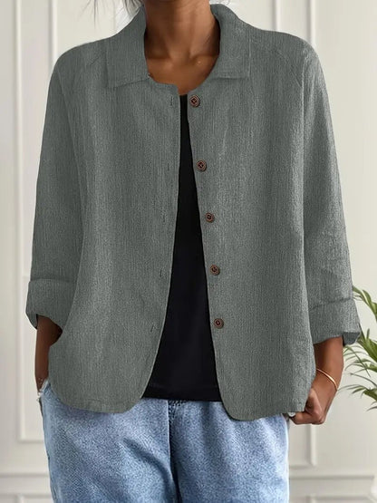 Veste Chemise Femme À Col Rabattu Et Manches Longues | Ideal for Mi-saison
