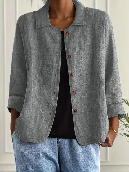 Veste Chemise Femme À Col Rabattu Et Manches Longues | Ideal for Mi-saison