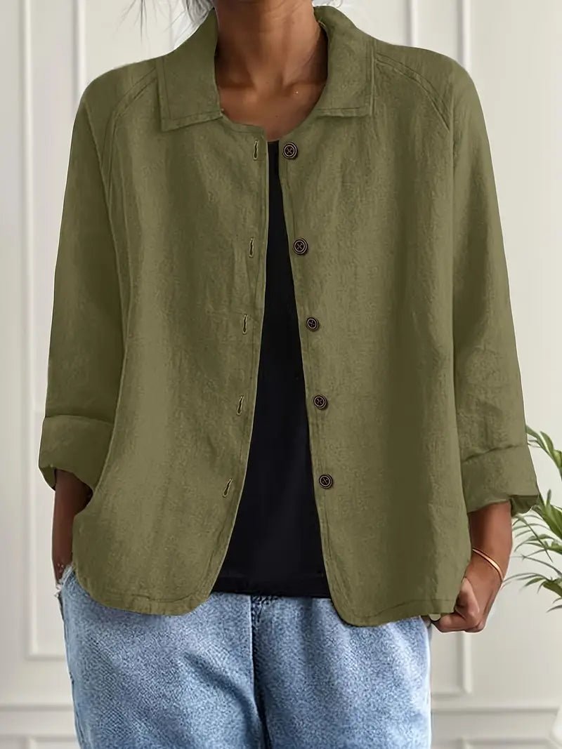 Veste Chemise Femme À Col Rabattu Et Manches Longues | Ideal for Mi-saison