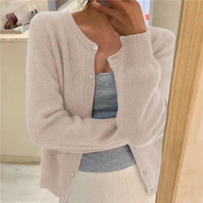 Cardigan Boutonné À Col Rond Pour Femme | Idéal Pour La Mi-saison