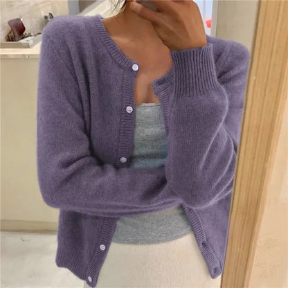 Cardigan Boutonné À Col Rond Pour Femme | Idéal Pour La Mi-saison